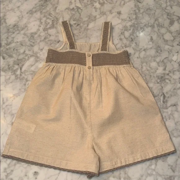 NWOT Zara Kids Beige and Brown Floral Romper 4Y - Picture 7 of 9